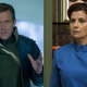 From left: Hugh Laurie in Tomorrowland, and Rebecca Front in Humans.